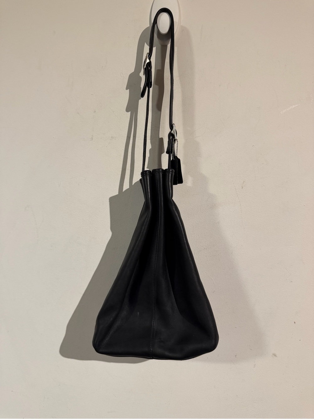 Coach black drawstring bucket bag 9166
